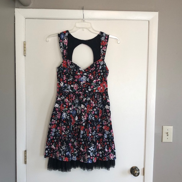Free People Dresses & Skirts - Free People dress, multi color floral print on black background, size 10